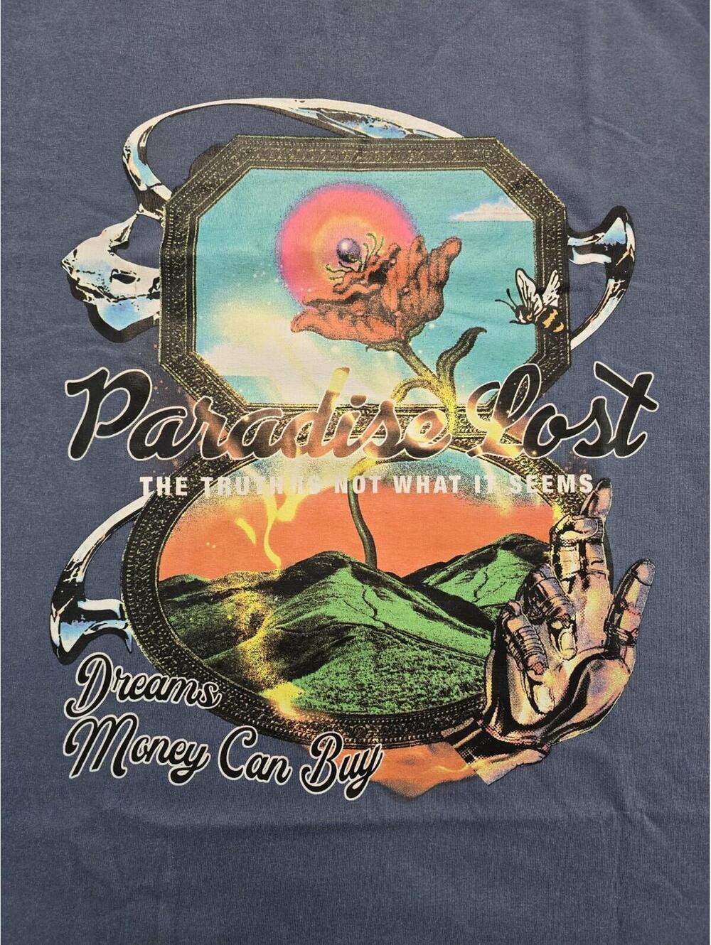 Paradise Lost Dreams Money Can Buy Graphic Tee XL Blue NWOT